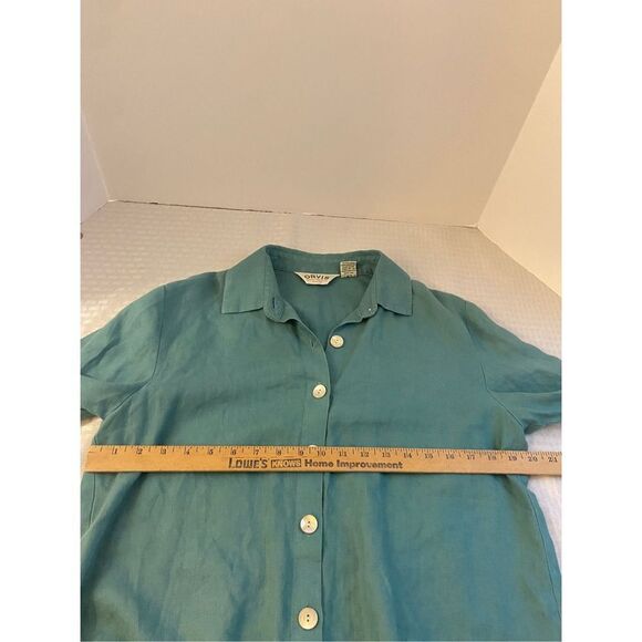 Orvis top shirts buttons small green 100 linen white translucent buttons #70534 - Picture 5 of 8